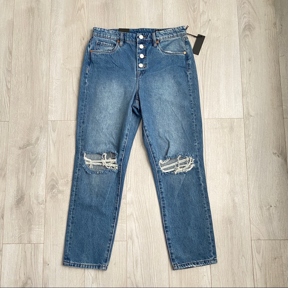 Distressed Button Fly Jeans - Picture 3 of 9